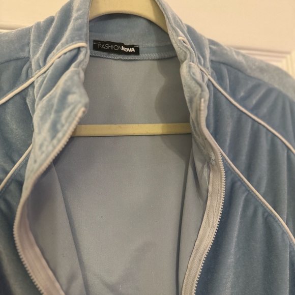 Women’s Blue Velour Tracksuit Loungewear Sz S Like-New Condition - Picture 8 of 14